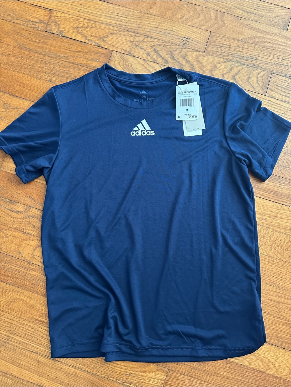 NWT Adidas Women's Pregame A Tee Navy Athletic Shirt Size Medium